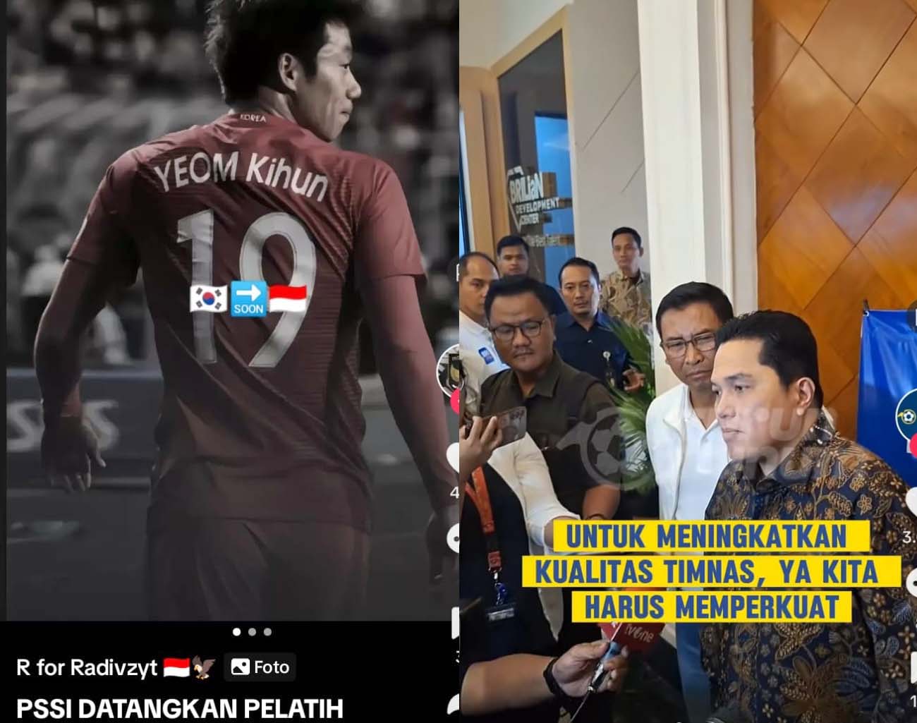 Penjelasan Erick Thohir Pelatih Penyerang Indonesia, Yeom Ki Hoon, Kualifikasi Piala Dunia 2026