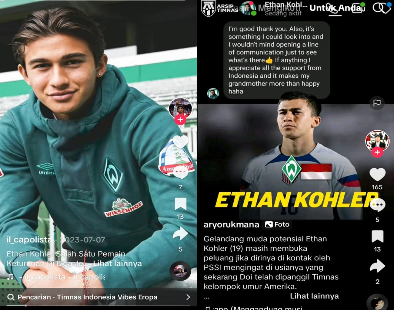 Pemain Liga Jerman Ethan Kohler Siap Dipanggil Erick Thohir, Bali-Amerika-Jerman, Kualifikasi Piala Dunia 2026