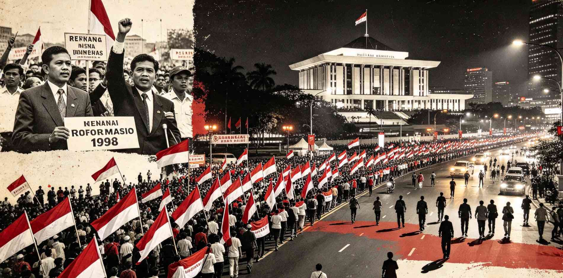 Reformasi 1998 di Indonesia, Kronologi Demonstrasi Mahasiswa hingga Berakhirnya Pemerintahan Orde Baru