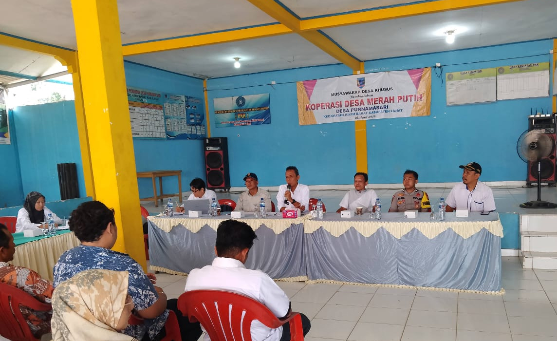 Pemerintah Desa Purnama Sari Gelar Musyawarah Pembentukan Pengurus Koperasi Merah Putih