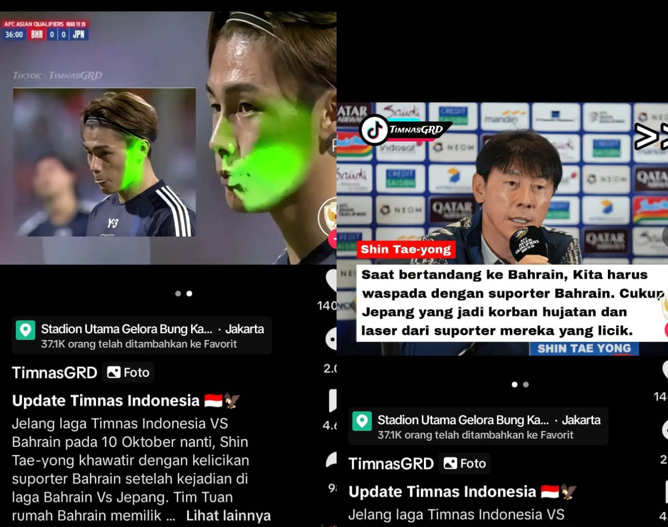 STY Ingatkan Pemain Indonesia, Waspada Gangguan Laser Bahrain, Kualifikasi Piala Dunia 2026