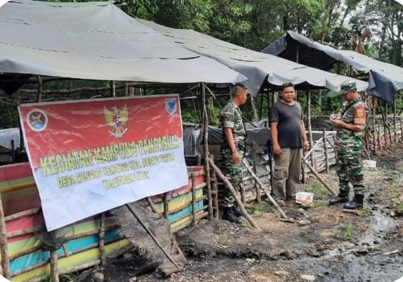 Tiga Babinsa Koramil 405-02/Merapi Tinjau Lokasi Ketahanan Pangan 