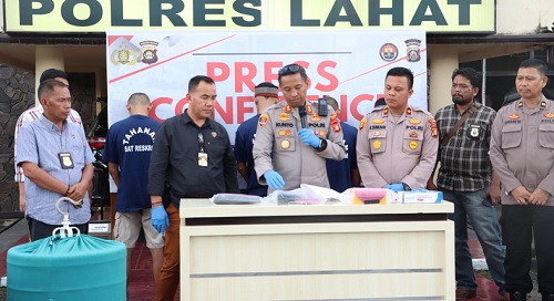 Press Conference Polres Lahat Ungkap Kasus Curas, Curat dan Curanmor Tiga Bulan Terakhir