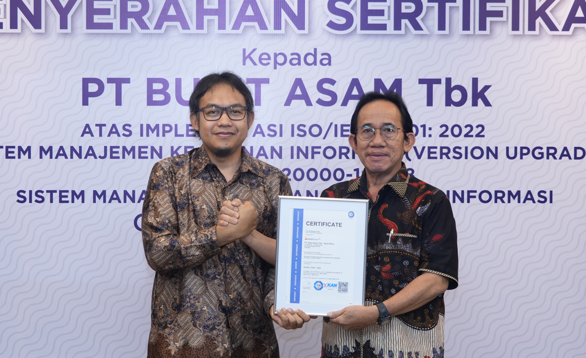 Bukit Asam (PTBA) Raih Sertifikat Berstandar Internasional untuk Layanan Teknologi Informasi