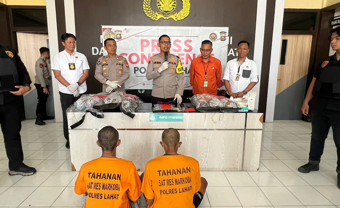 Press Conference, Polres Lahat Ungkap Kasus Tindak Pidana Narkoba Jenis Ganja