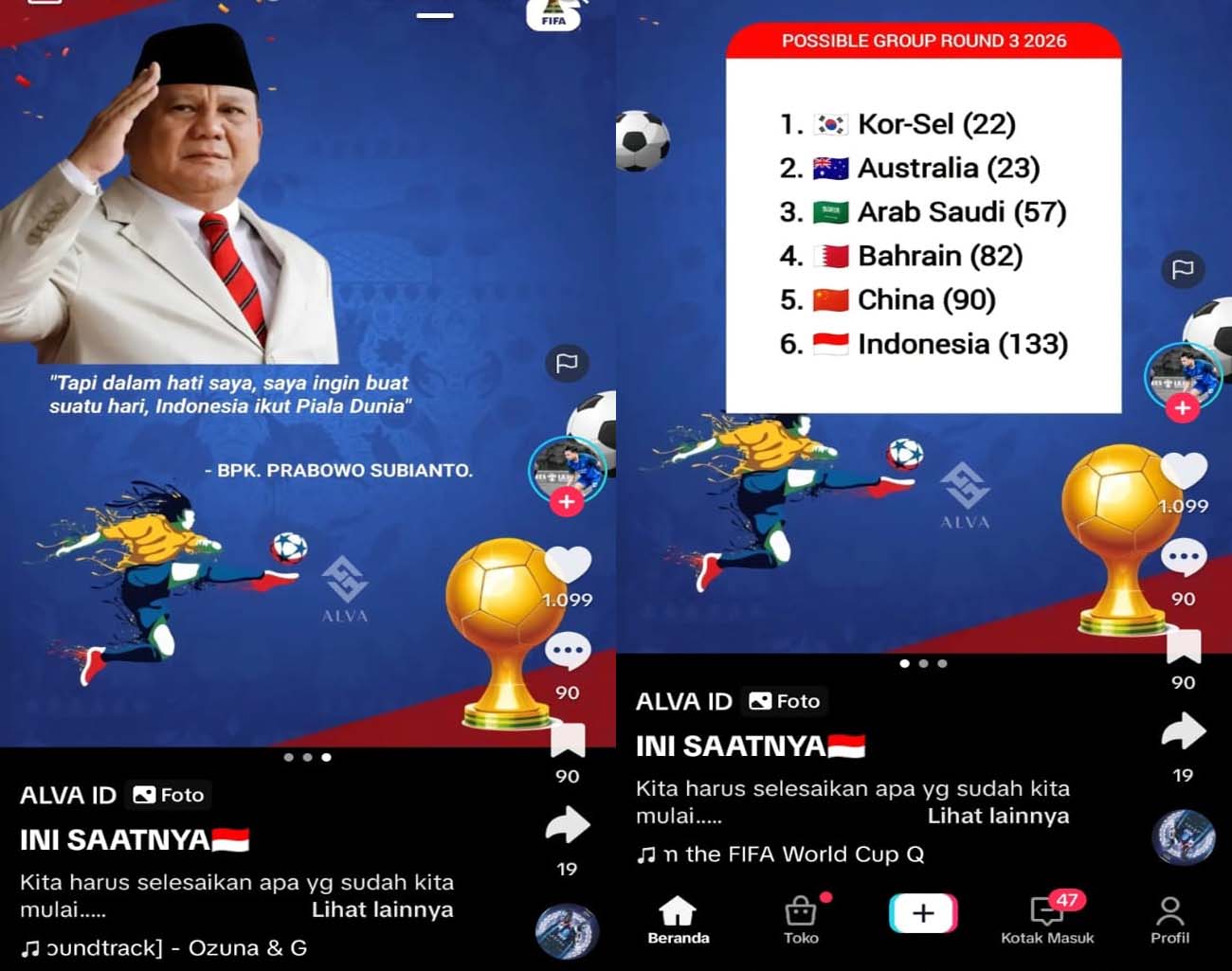 Ungkapan Hati Prabowo, Indonesia Lolos Pildun, Presiden RI Terpilih, Kualifikasi Piala Dunia 2026