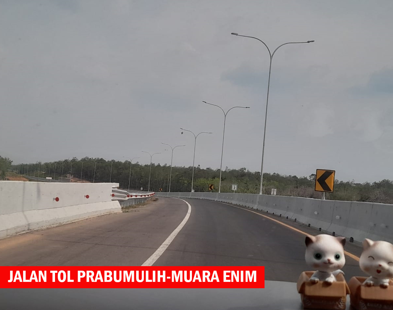 Hutama Karya Telah Pasang Marka Jalan Tol Prabumulih-Muara Enim Persisnya di Km 82 Jalan Tol Prabumulih