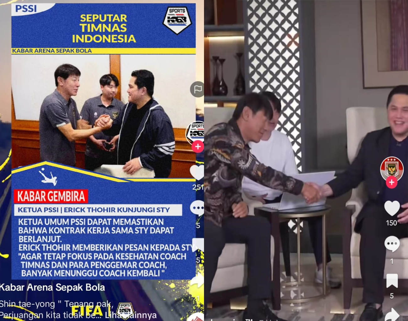 Erick Thohir Besuk Shin Tae Young, Pastikan STY Tetap Pelatih Timnas Indonesia, Kualifikasi Piala Dunia 2026