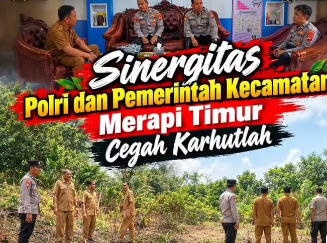 Sinergitas Polri dan Pemerintah Kecamatan Merapi Timur Cegah Karhutla