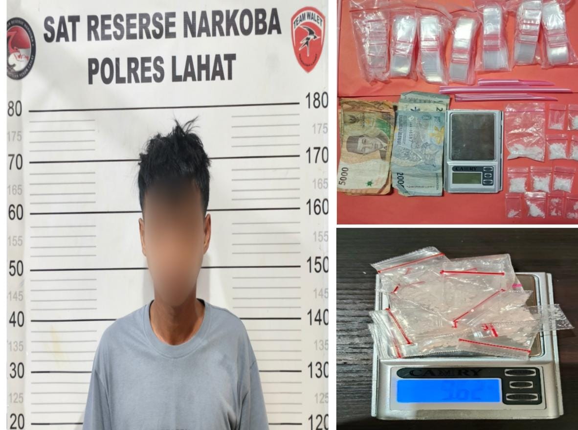 Satresnarkoba Polres Lahat Ungkap Dugaan Peredaran Sabu di Karang Anyar, 13 Paket Diamankan