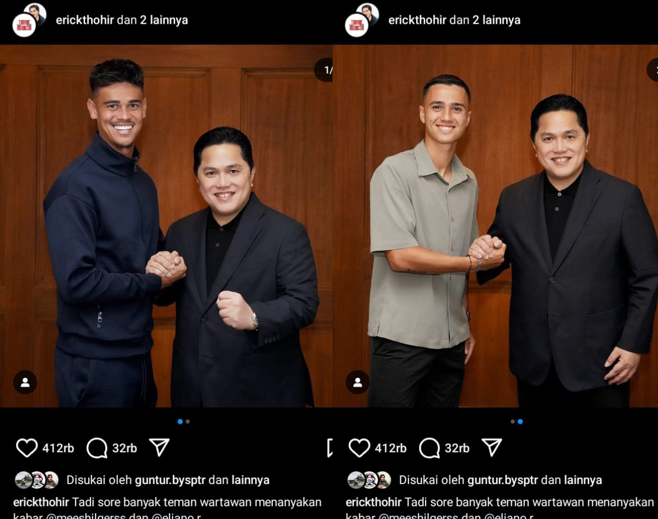 2 Amunisi Baru Salaman Erick Thohir, Mees Hilgers-Eliano Reijnders Gabung Indonesia, Kualifikasi Piala Dunia