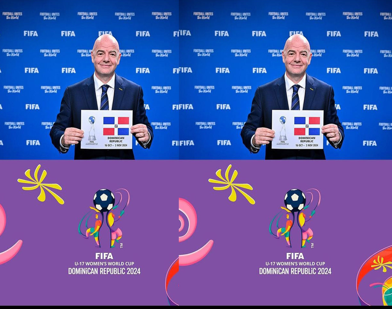 Republik Dominika Tuan Rumah Piala Dunia Wanita U-17 2024, Presiden FIFA Perkenalkan Lambang Resmi