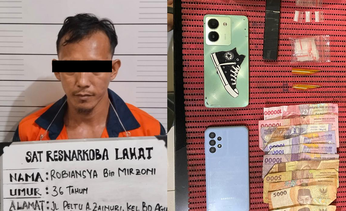 Satres Narkoba Polres Lahat Tangkap Pengedar Sabu di PT Scada Logistik Karang Endah Merapi Barat