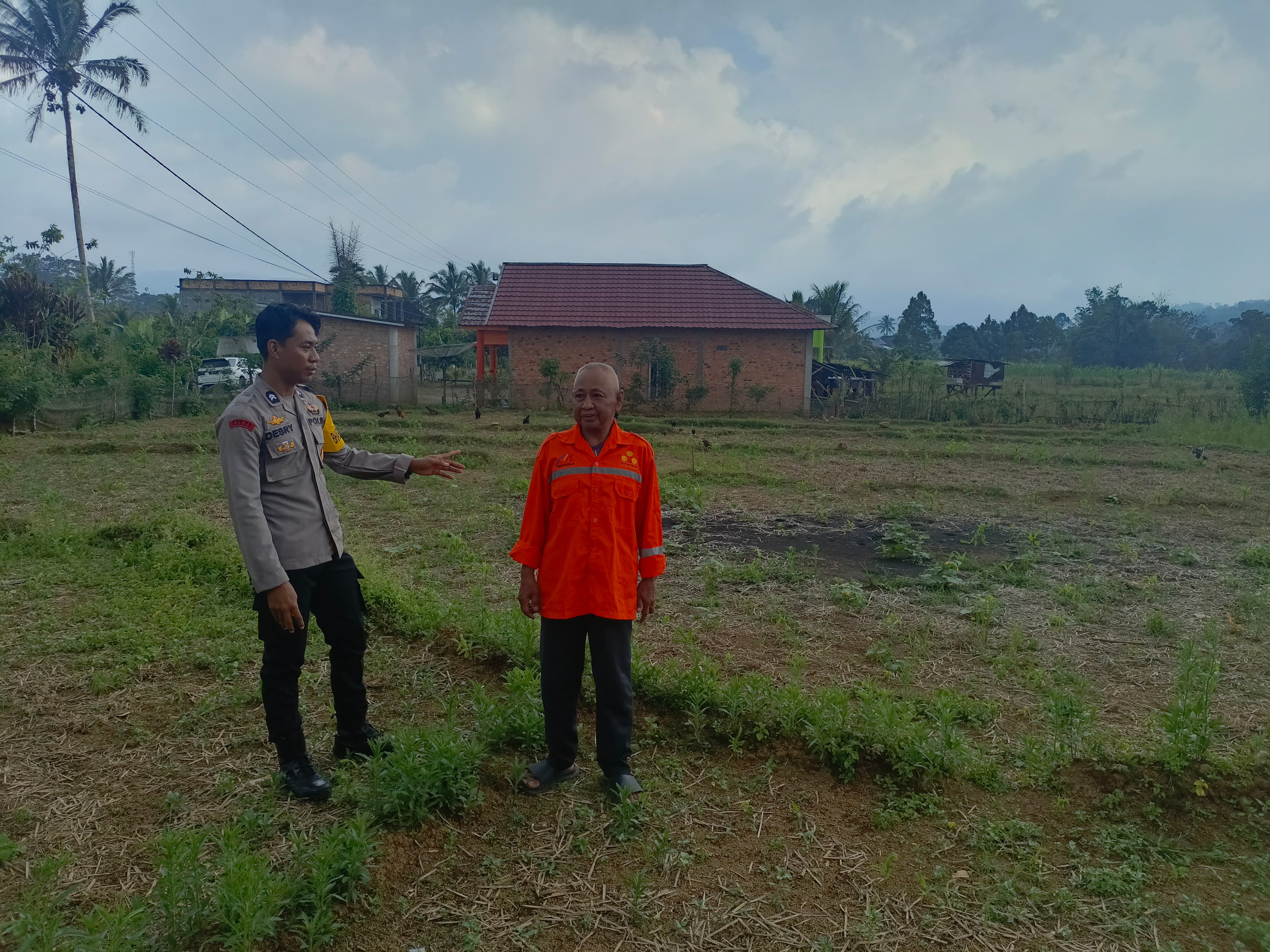 Giat Polsek Tanjung Sakti Tinjau Lokasi Lahan Ketahanan Pangan Milik Sukarjo dan Rumsina