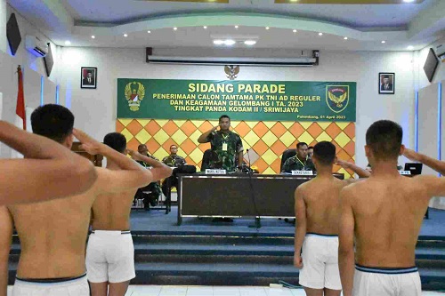 Sidang Parade Calon Tamtama PK TNI AD TA 2023 Panda Kodam II/SWJ Digelar
