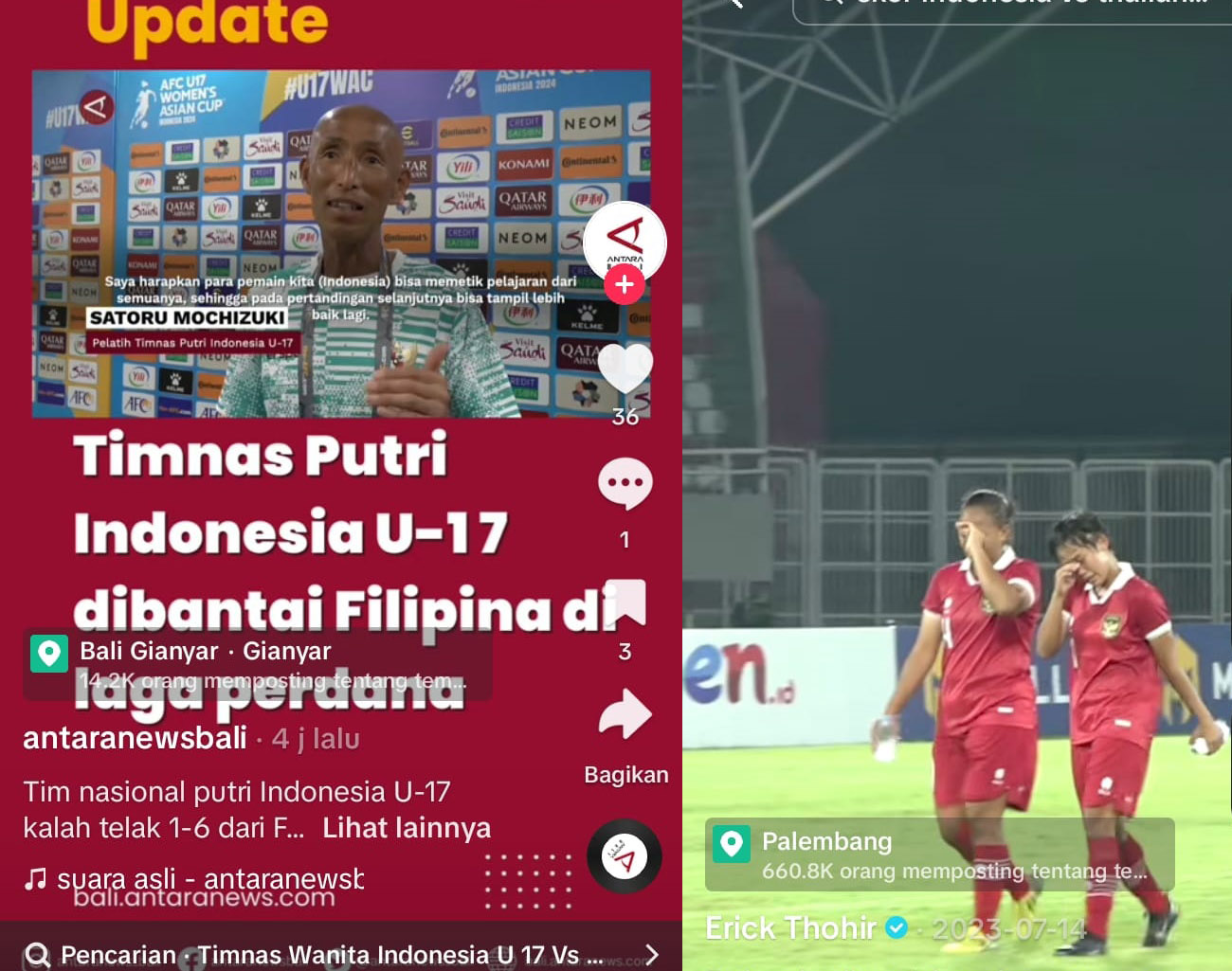 Inilah Penyebab Kekalahan Timnas Wanita U-17 Indonesia dari Filipina 6-1 Piala Asia Wanita U-17 2024