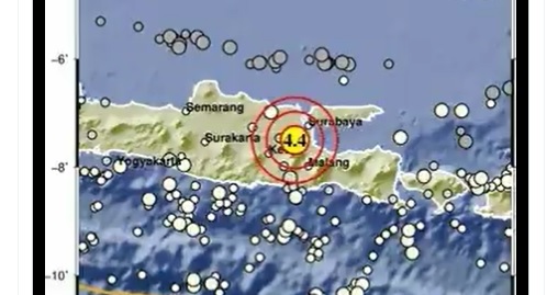 Kota Mojokerto Digoncang Gempa Bumi Terasa Sampai Sidoarjo dan Surabaya