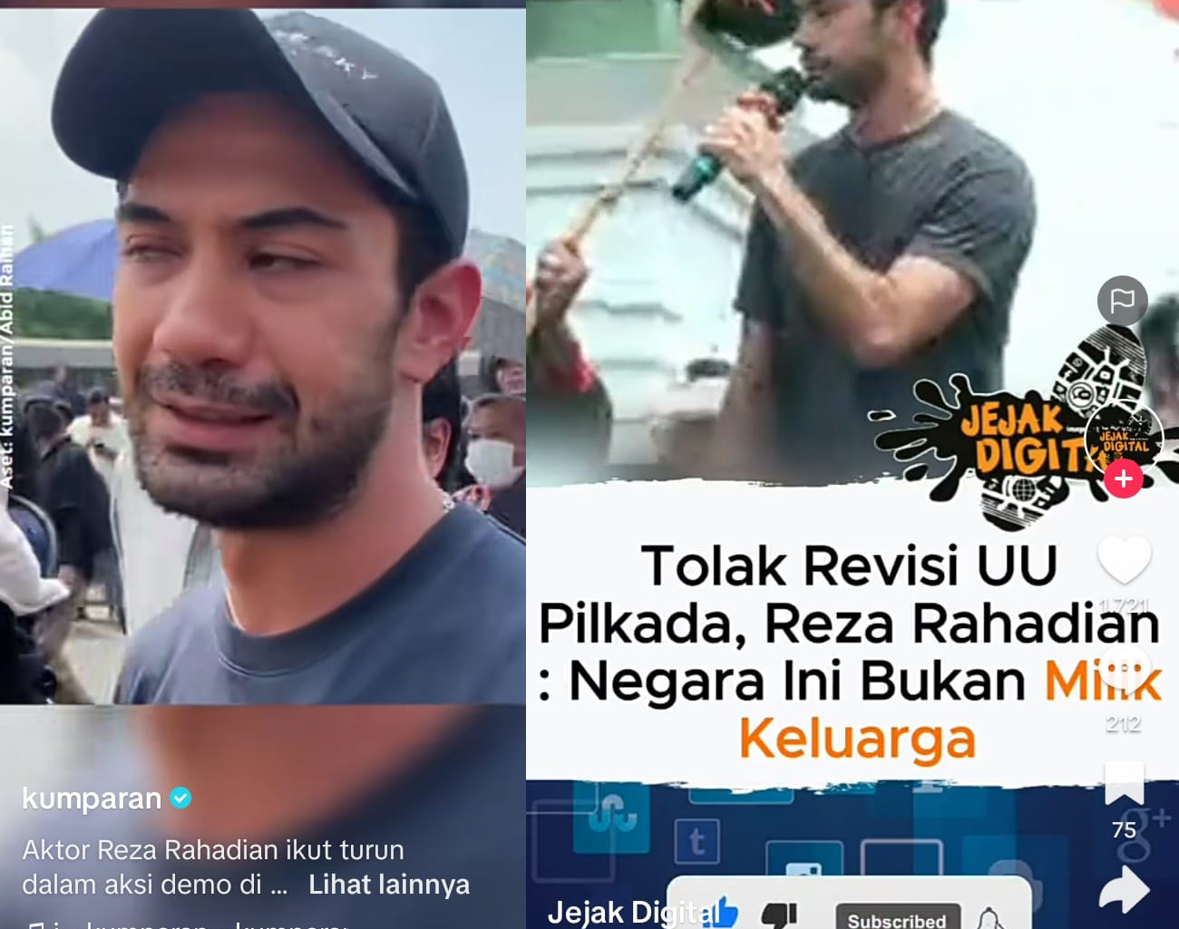 Reza Rahadian Tidak Bisa Tidur, Massa Demo DPR RI, Wakil Rakyat Tolak Putusan MK, UU Pilkada