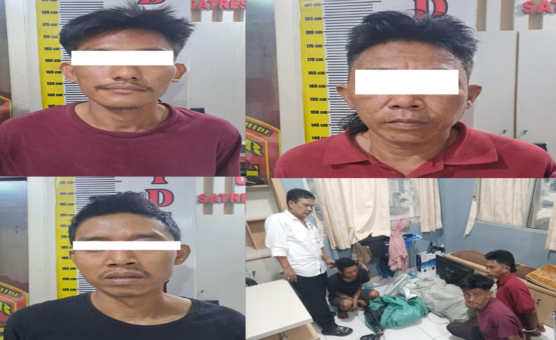 Opsnal Sat Reskrim Polres Lahat Ringkus 3 Pria Terduga Pelaku Pencurian Isi Rumah di Selawi