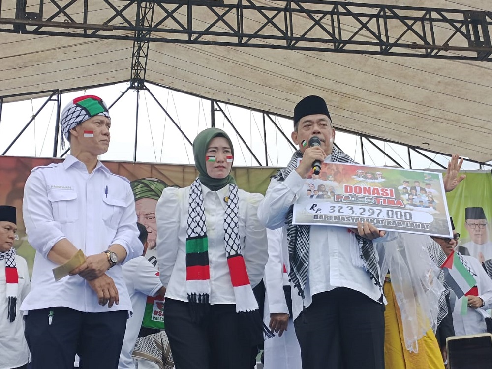 Ribuan Masyarakat Kabupaten Lahat Aksi Solidaritas Palestina, Bursah Zarnubi Serukan Perdamaian