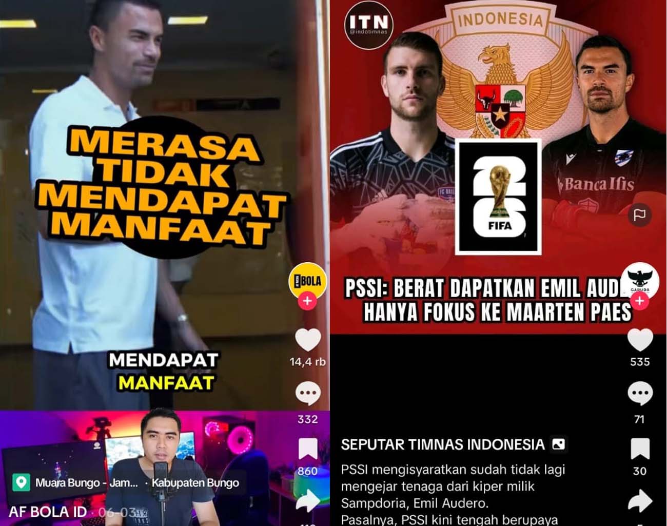 Emil Audero Mata Duitan, Tolak Gabung Indonesia, Tidak Mendapat Manfaat, Kualifikasi Piala Dunia 2026