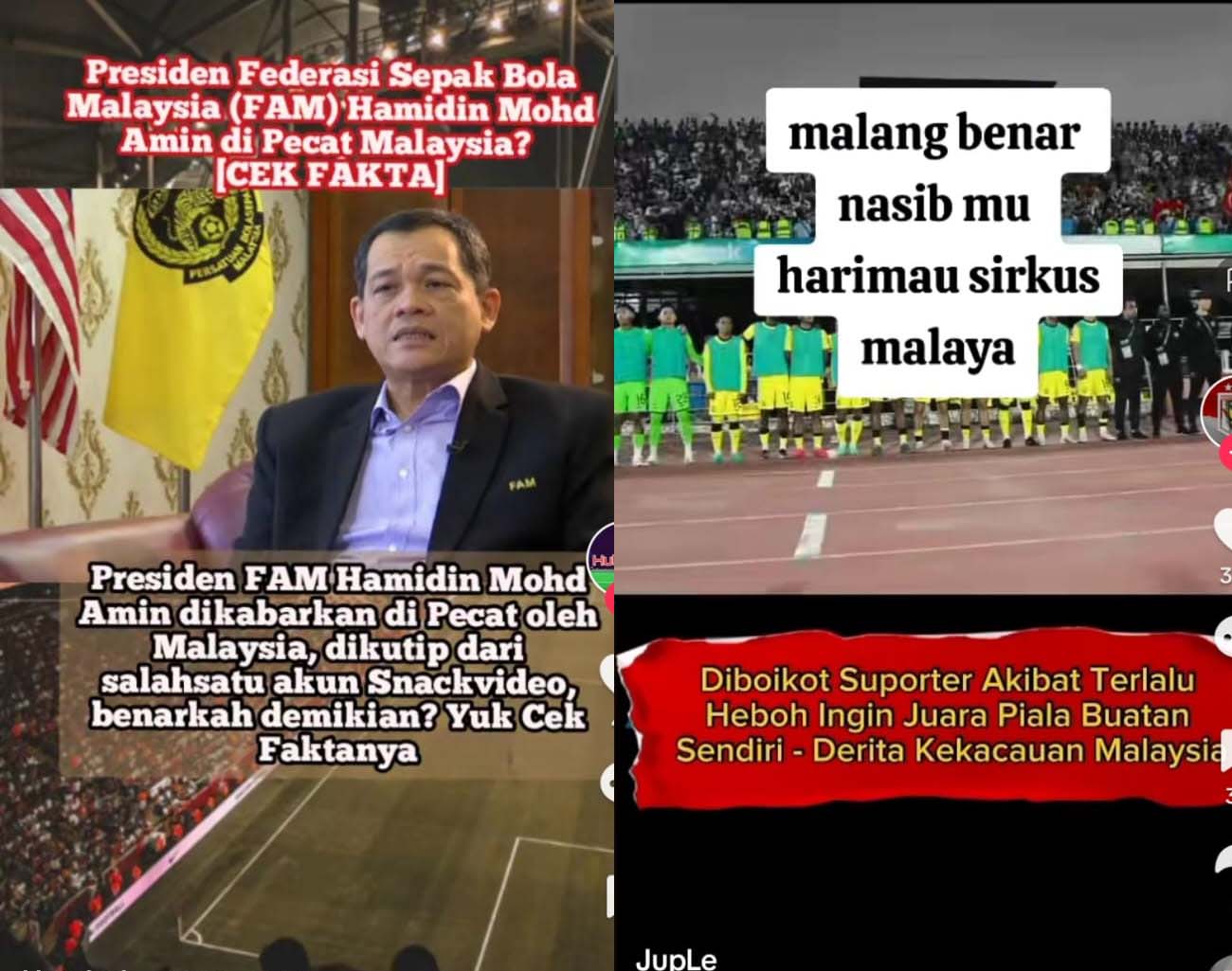 Malaysia Pecat Hamidin, Presiden FAM Gagal, Supporter Boikot Piala Presiden, Kualifikasi Piala Dunia 2026