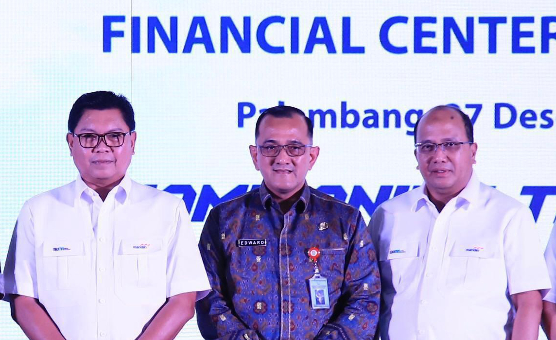 Sekda Sumsel Edward Candra Resmikan Groundbreaking Mandiri Financial Center Palembang