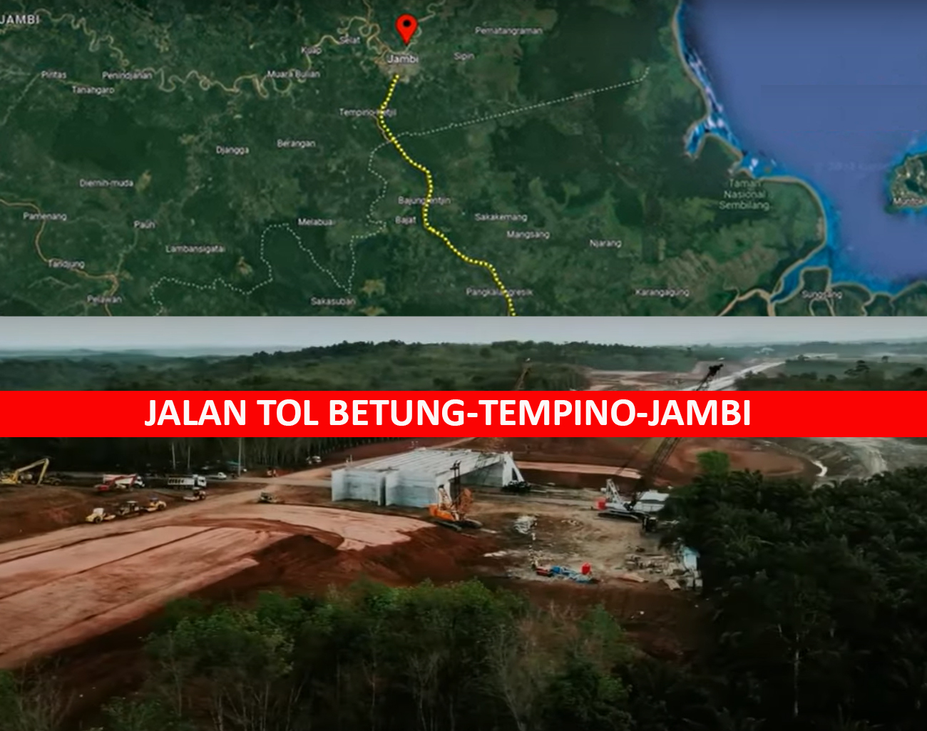 Perkembangan Pembangunan Jalan Tol Betung-Tempino-Jambi dari Hutama Karya