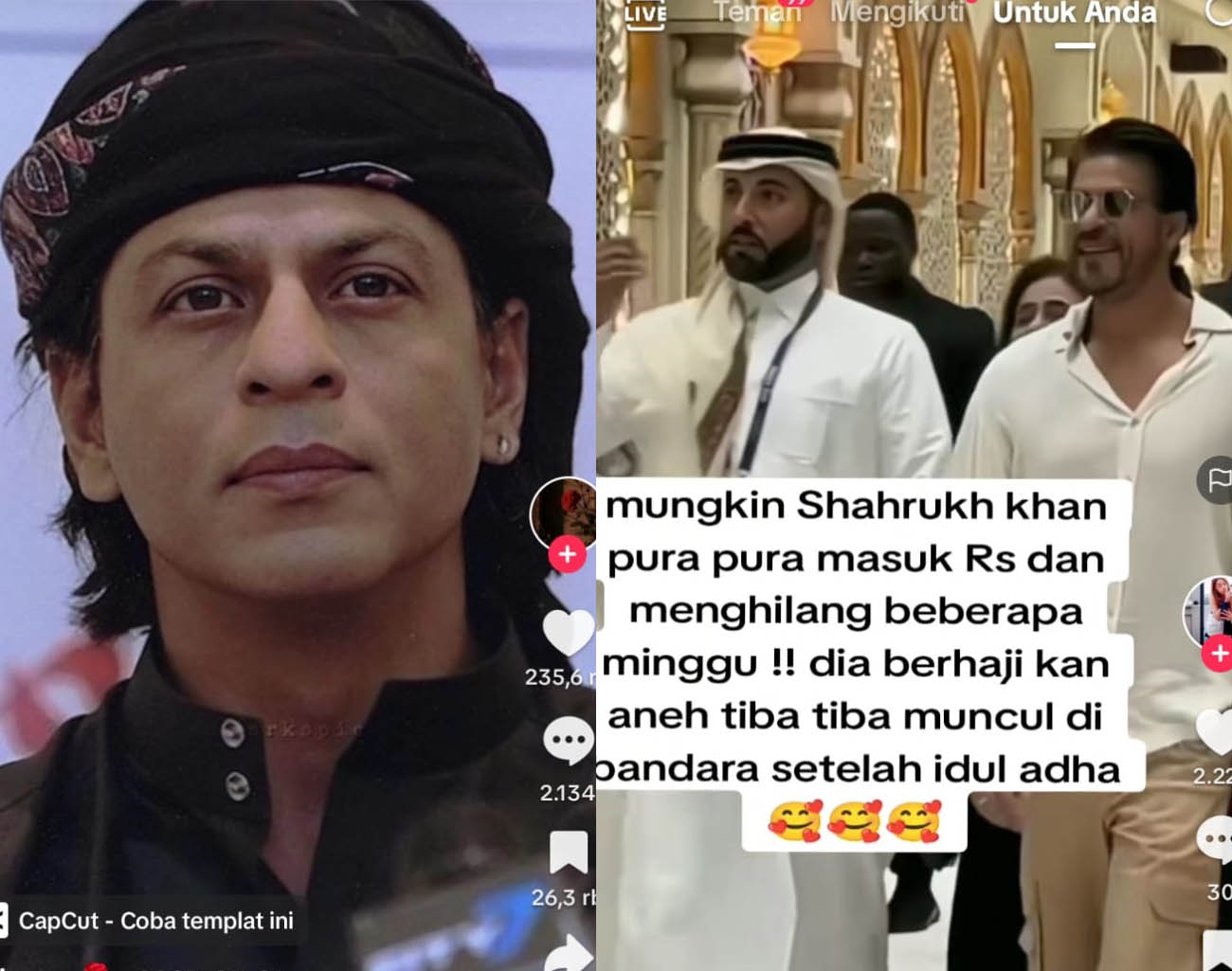 Aneh, Shah Rukh Khan Muncul di Mekkah, Keliling Masjidil Harom, SRK Meninggal Dunia, Sakit Stroke, Sembuh