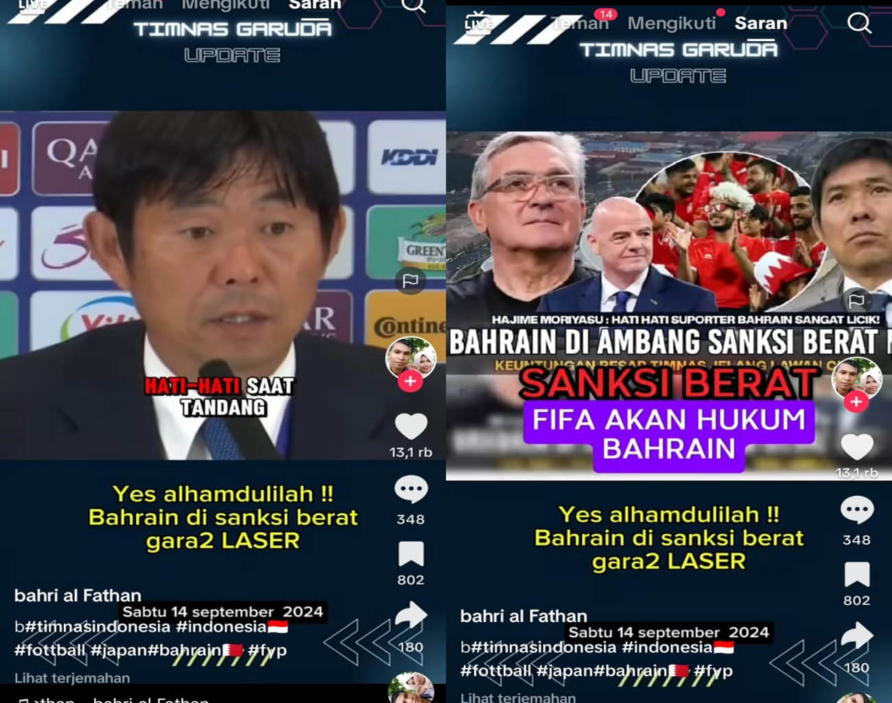 Alasan Bahrain Pakai Laser, Lawan Jepang, Hajime Moriyasu Kecewa, FIFA Siapkan Sanksi, Kualifikasi Piala Dunia