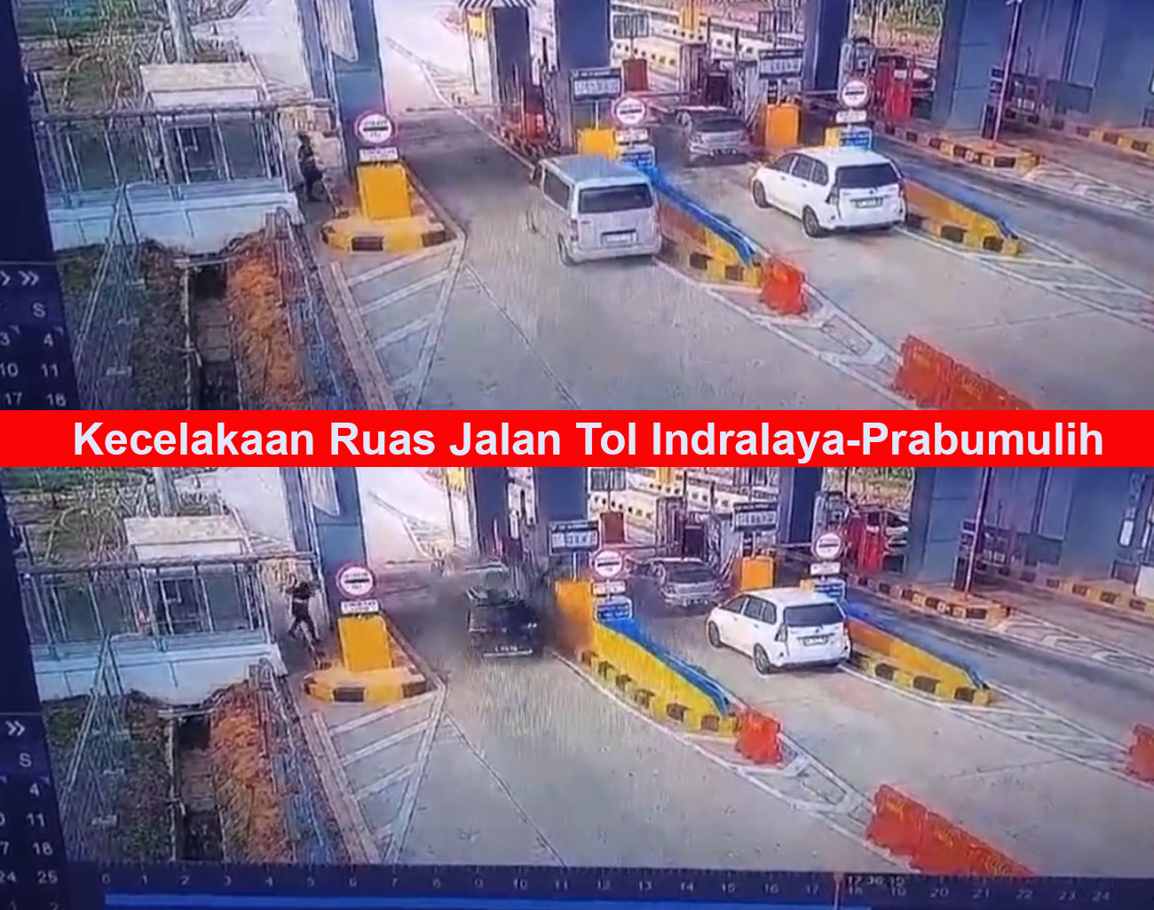 Kecelakaan Mobil di Jalan tol Prabumulih-Indralaya Antara Grand Livina dan Daihatsu Grand Max