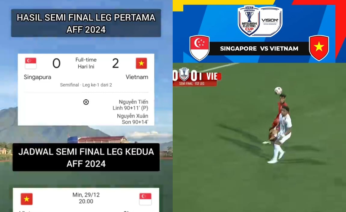 Hasil Pertandingan Semifinal Piala AFF 2024, Singapura vs Vietnam, Negeri Singa Telan Kekalahan 2-0 Leg 1