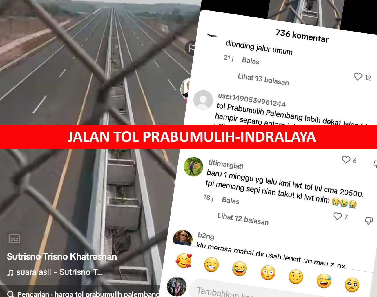 Jalan Tol Prabumulih-Indralaya Sepi, Sutrisno Merekam Lewat Hpnya Sudah 5 Menit Belum Ada Mobil Melintas