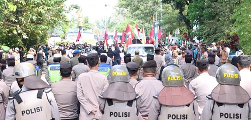 Polres Lahat Polda Sumsel Kawal Pengamanan Aksi OKP dan Ormawa