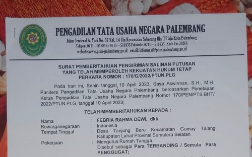 Ini Kabar Terbaru Perkara Hukum Perangkat Desa dan Kades Tanjung Baru di Pengadilan 