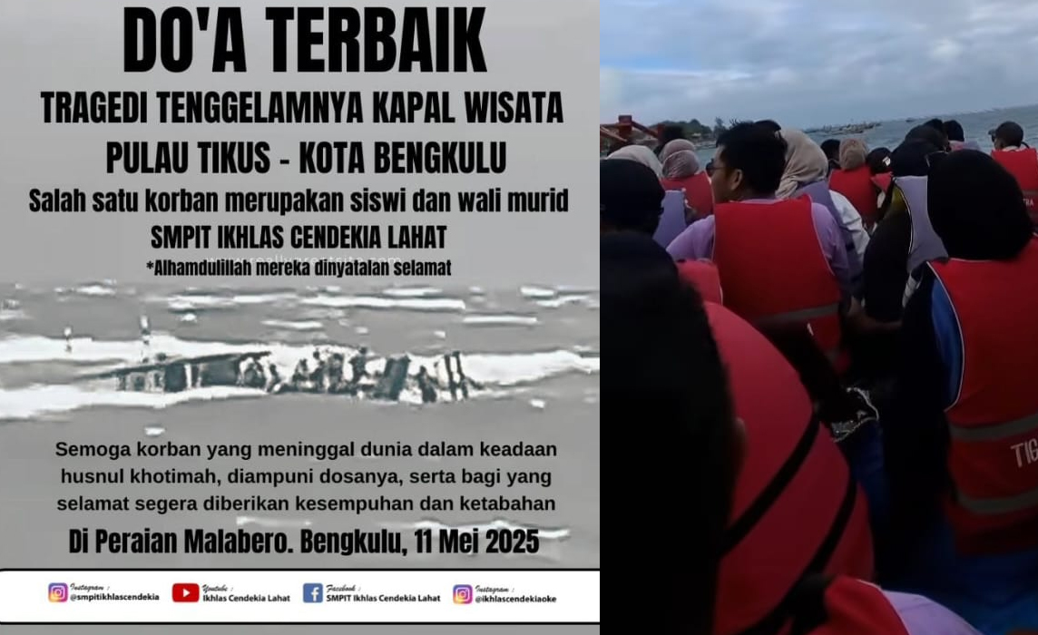 2 Siswi SMP IT Ikhlas Cendekia Lahat Selamat, Ikut Dalam Tragedi Kapal Karam di Laut Bengkulu dari Pulau Tikus