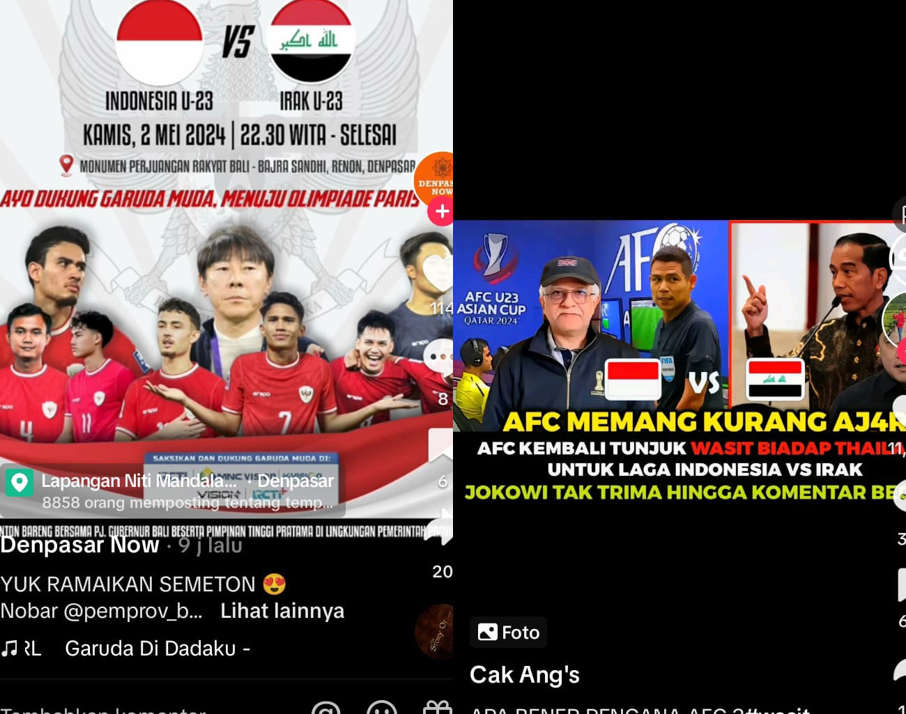 Presiden Jokowi Pantau Permainan Irak vs Indonesia Piala Asia U-23 2024, Sesalkan Sikap AFC