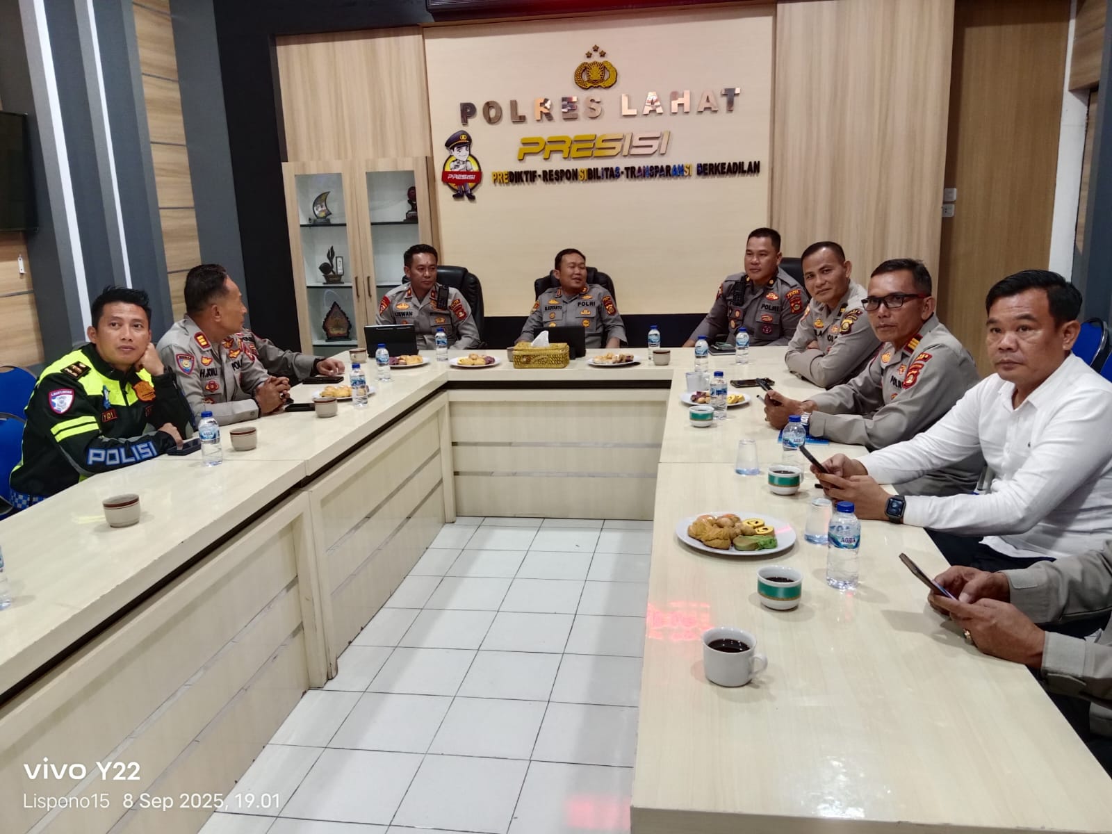 Polres Lahat Ikut Anev Unras Bersama Astama Ops Kapolri Komjen Pol Padil Imran SIK MH