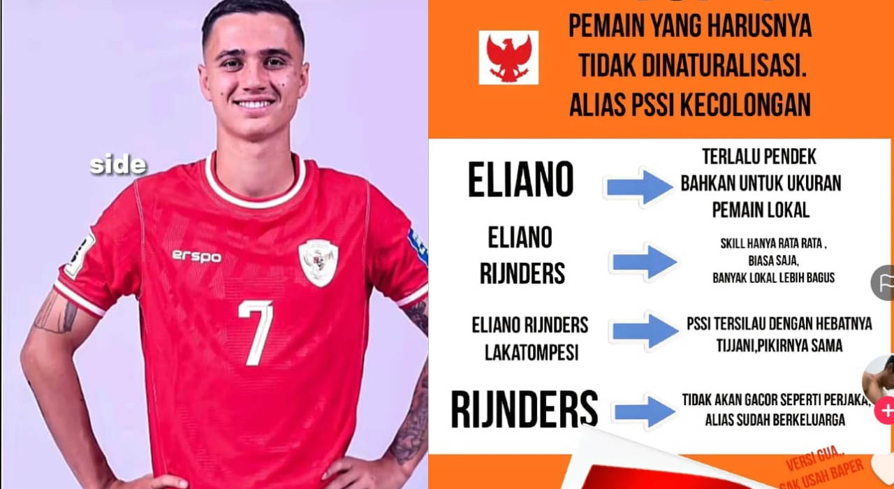 Anggap PSSI Kecolongan, Bandingkan Eliano Reijnders Pemain Lokal, Kualifikasi Piala Dunia 2026