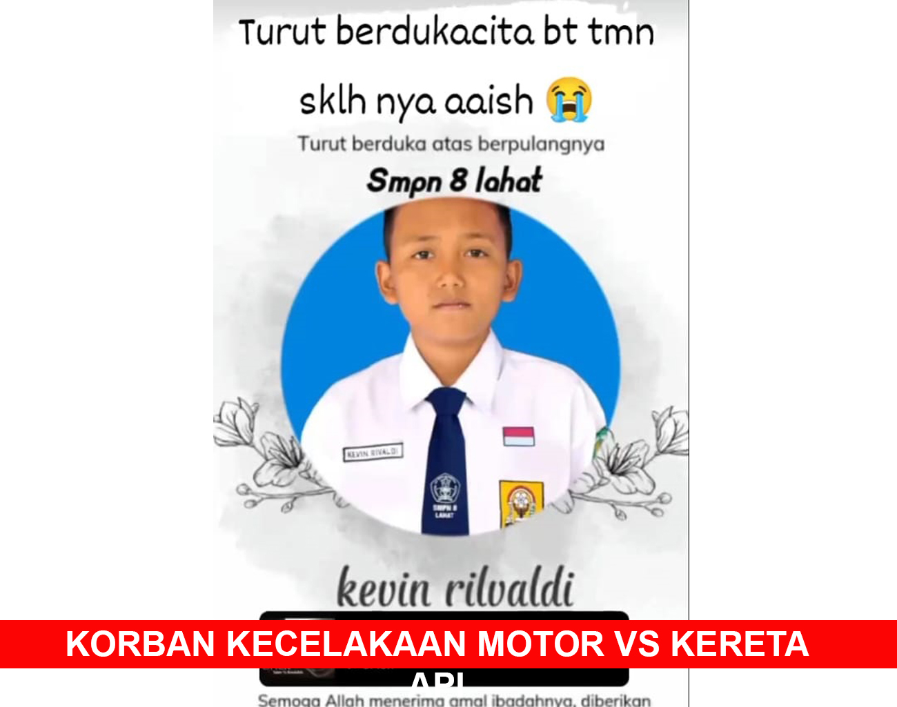 Inilah Identitas Korban Kecelakaan Motor dan Kereta Api di Jalur Rel Lahat