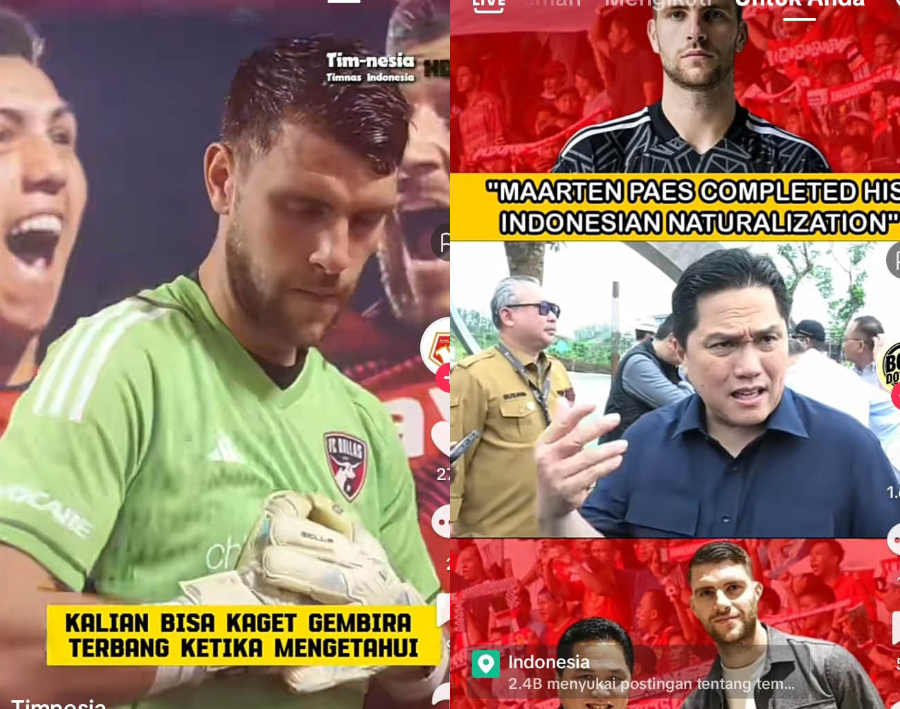 Kabar Terbaru Maarten Paes, Kiper Andalan Indonesia, Ketua PSSI Erick Thohir, Kualifikasi Piala Dunia 2026