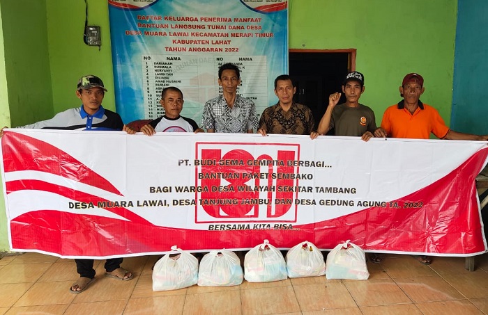 PT Budi Gema Gempita (BGG) Berbagi, Sembako untuk Warga Tiga Desa di Kecamatan Merapi Timur