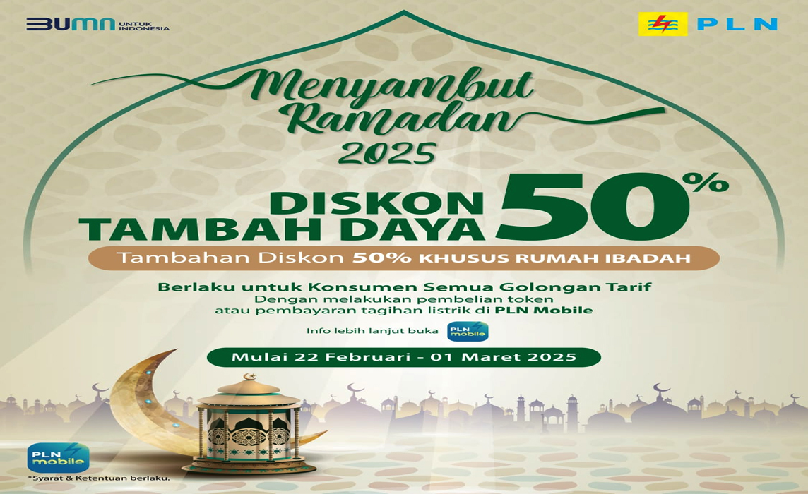 Diskon Tambah Daya Listrik 50% dari PLN, Jelang Ramadan 1446 H, Buruan Cek Syaratnya Sekarang!