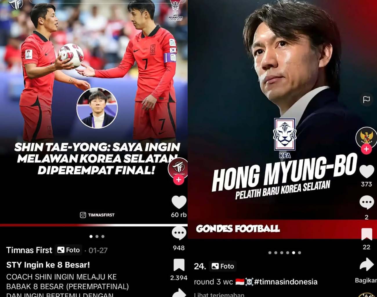 Indonesia Bertemu Korea Selatan Perempat Final, Shin Tae Young vs Hong Myung-Bo, Kualifikasi Piala Dunia 2026