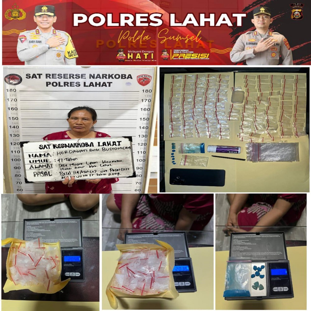 Satres Narkoba Polres Lahat Ringkus Seorang Perempuan, Temukan Narkoba Dalam Jumlah Besar