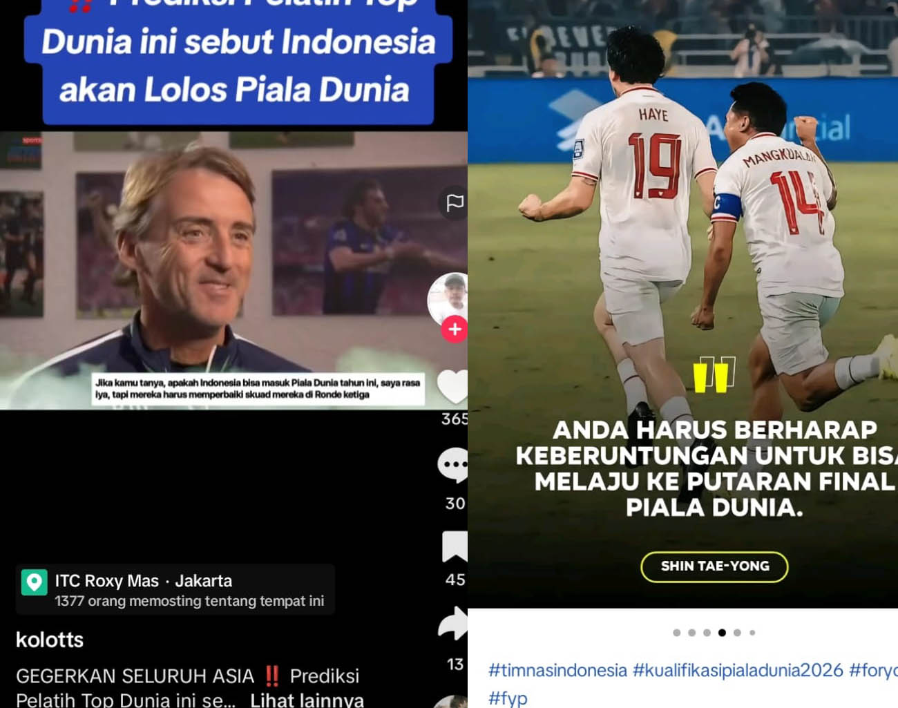 Peluang Indonesia Lolos Piala Dunia 2026, Roberto Mancini Ingin Arab Saudi-Indonesia Satu Grup Ronde 3
