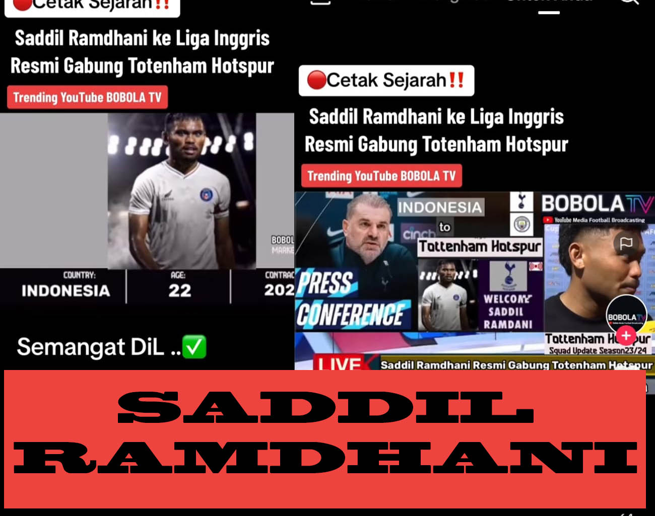 Totenham Hotspur Minati Pemain Malaysia asal Indonesia, Saddil Ramdhani, Kualifikasi Piala Dunia 2026