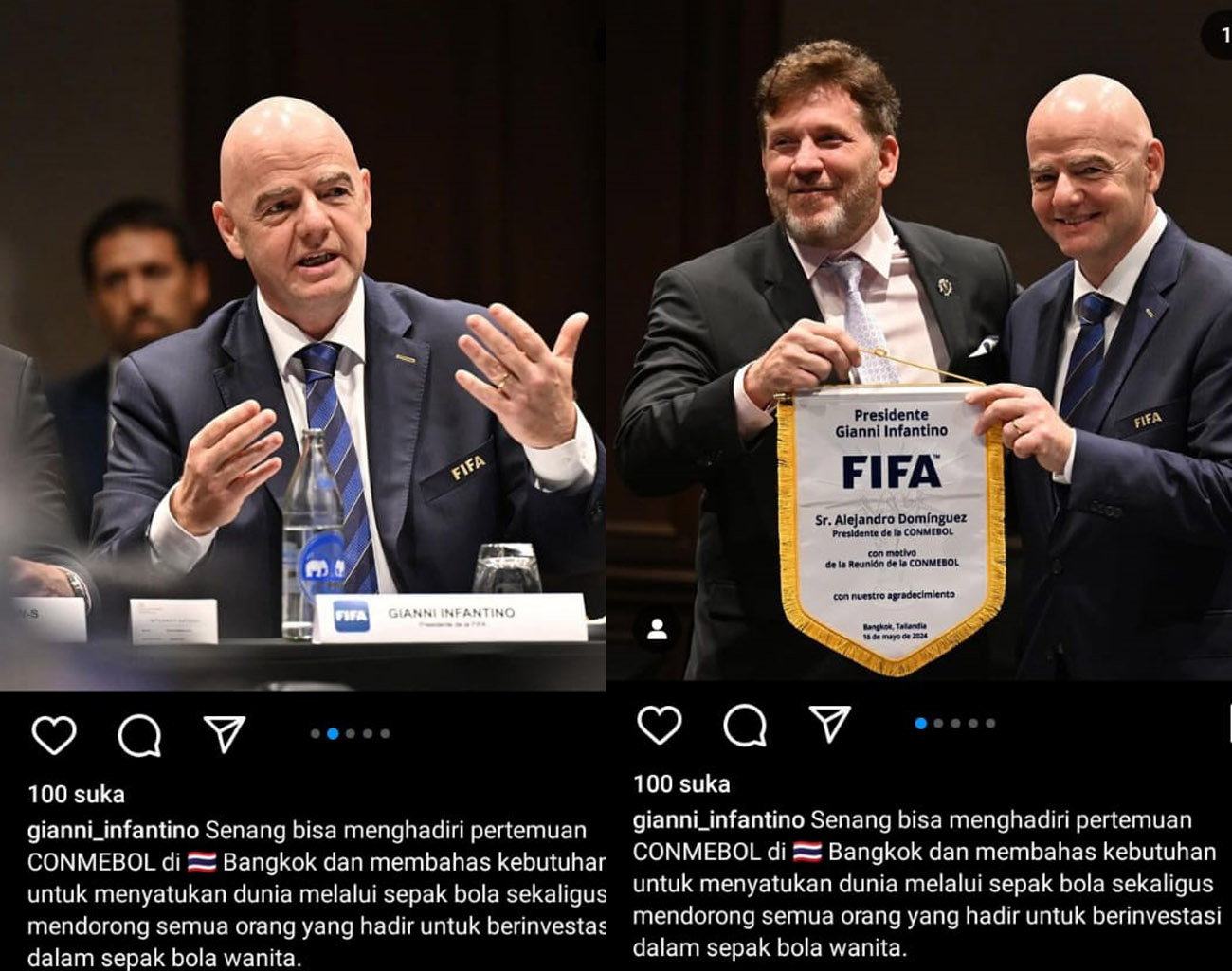 Presiden FIFA Gianni Infantino Hadiri Pertemuan Federasi Sepak Bola Amerika CONMEBOL di Bangkok, Sampaikan ini