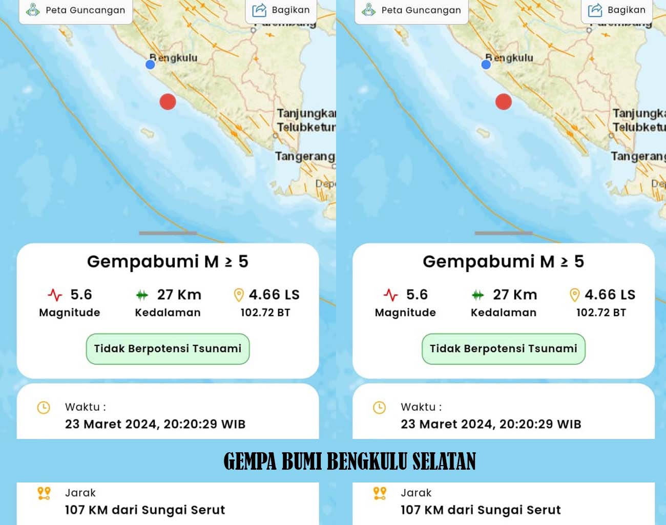 Gempa Bumi Bengkulu Selatan sampai Lahat, Jamaah Sholat Tarawih Sempat Goyang goyang