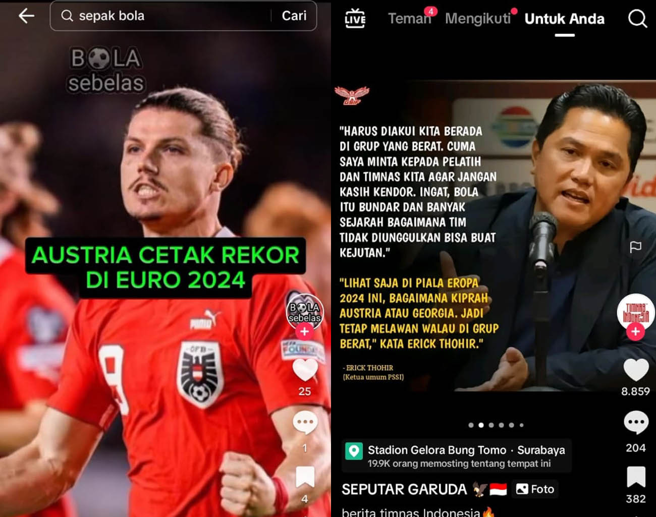 Eranya Tim Rasasa Tumbang, Erick Thohir Minta Indonesia Tiru Austria, Kualifikasi Piala Dunia 2026